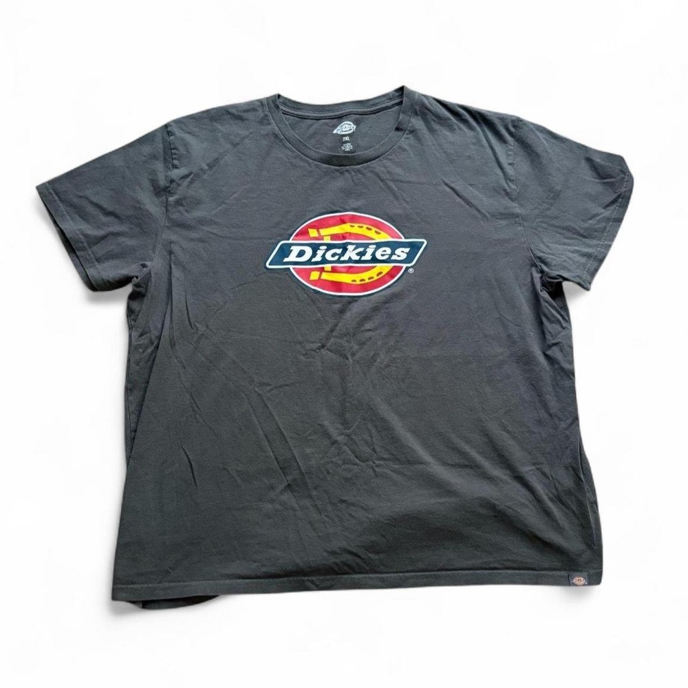 Dickies Mens Charcoal Gray Logo Graphic T-Shirt Oversized 2XL Short Sleeve Tee